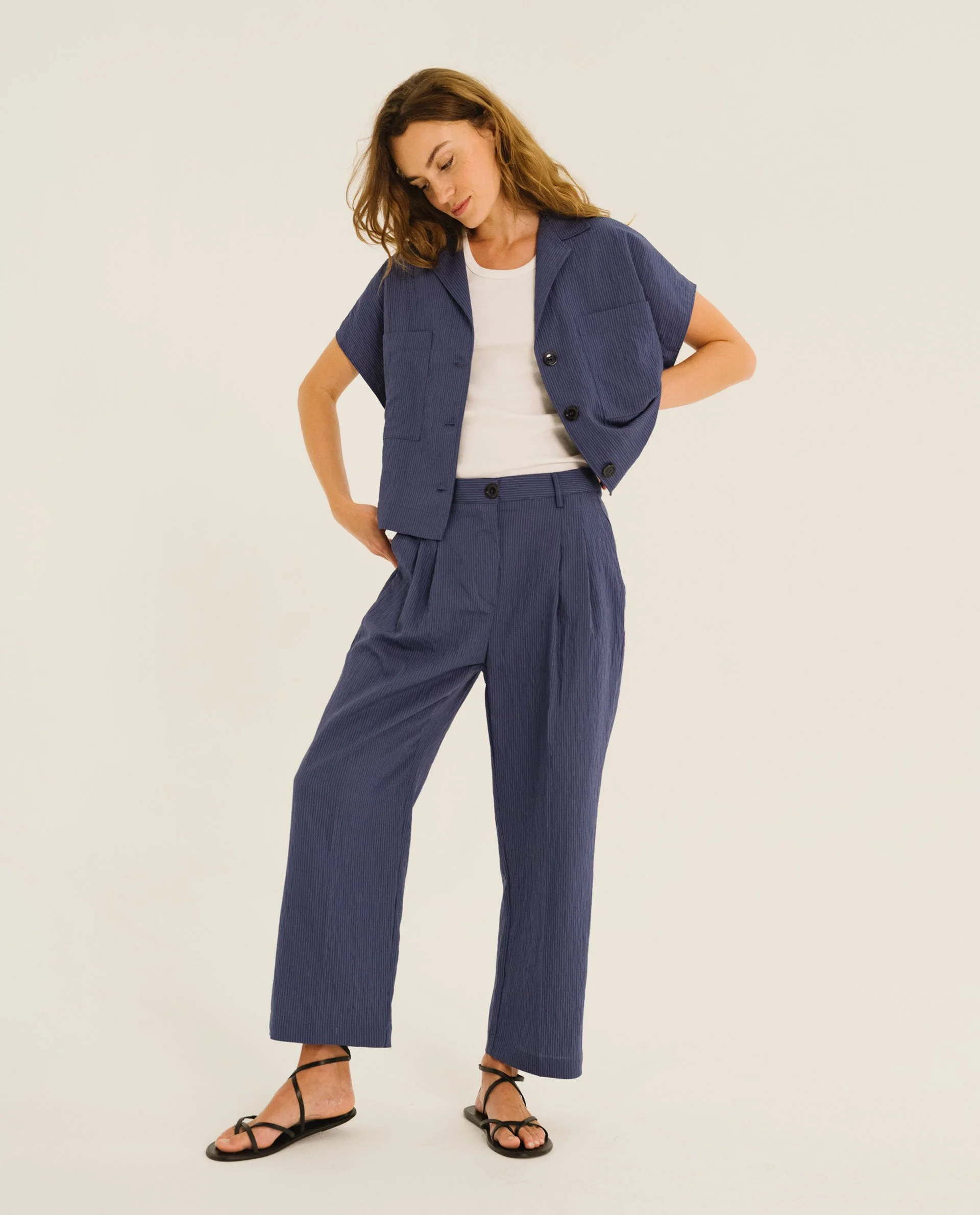 Veste ESTATE navy rayures TINSELS | Twins Concept Store