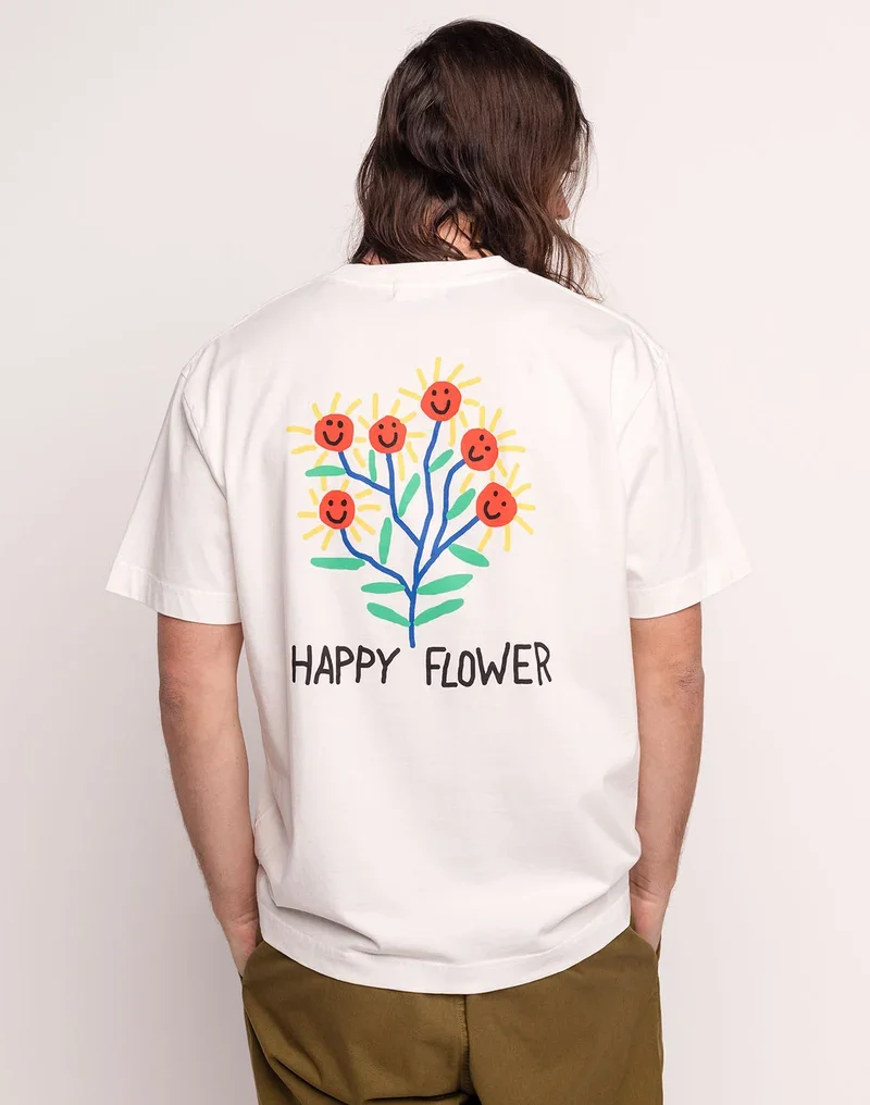 T-shirt HAPPY FLOWER femme homme écru – OLOW | Twins