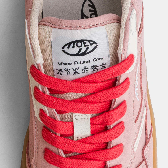 Baskets ORIGIN LOW Pink Suede Beige Apple vegan MOEA | Twins Concept Store