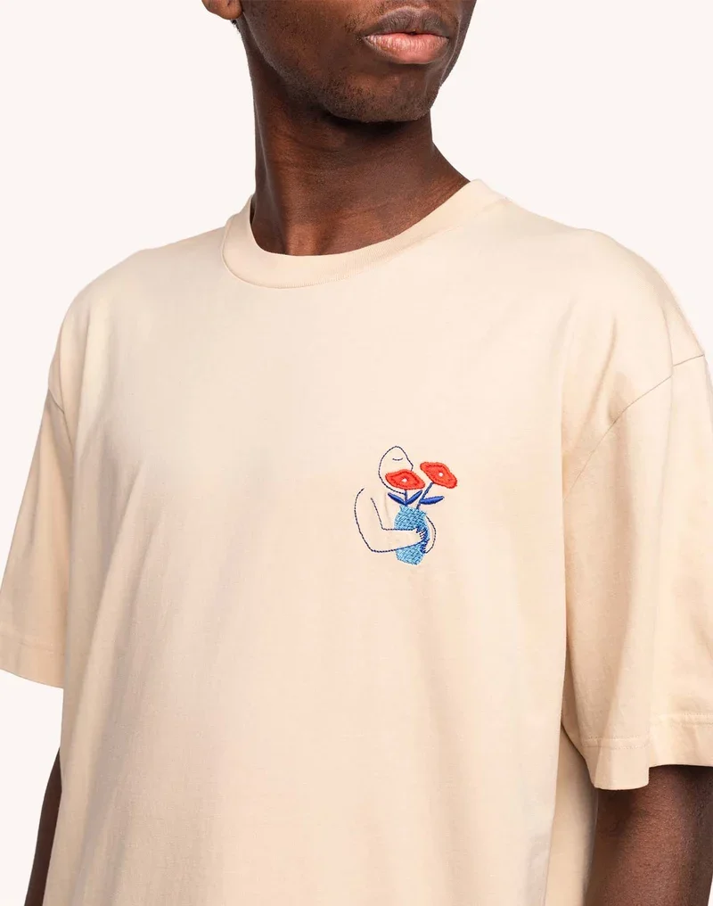T-shirt STRONG homme crème en coton bio – OLOW | Twins
