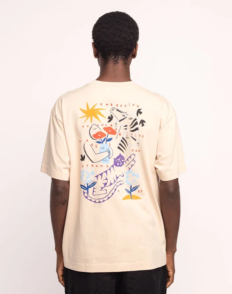 T-shirt STRONG homme crème en coton bio – OLOW | Twins