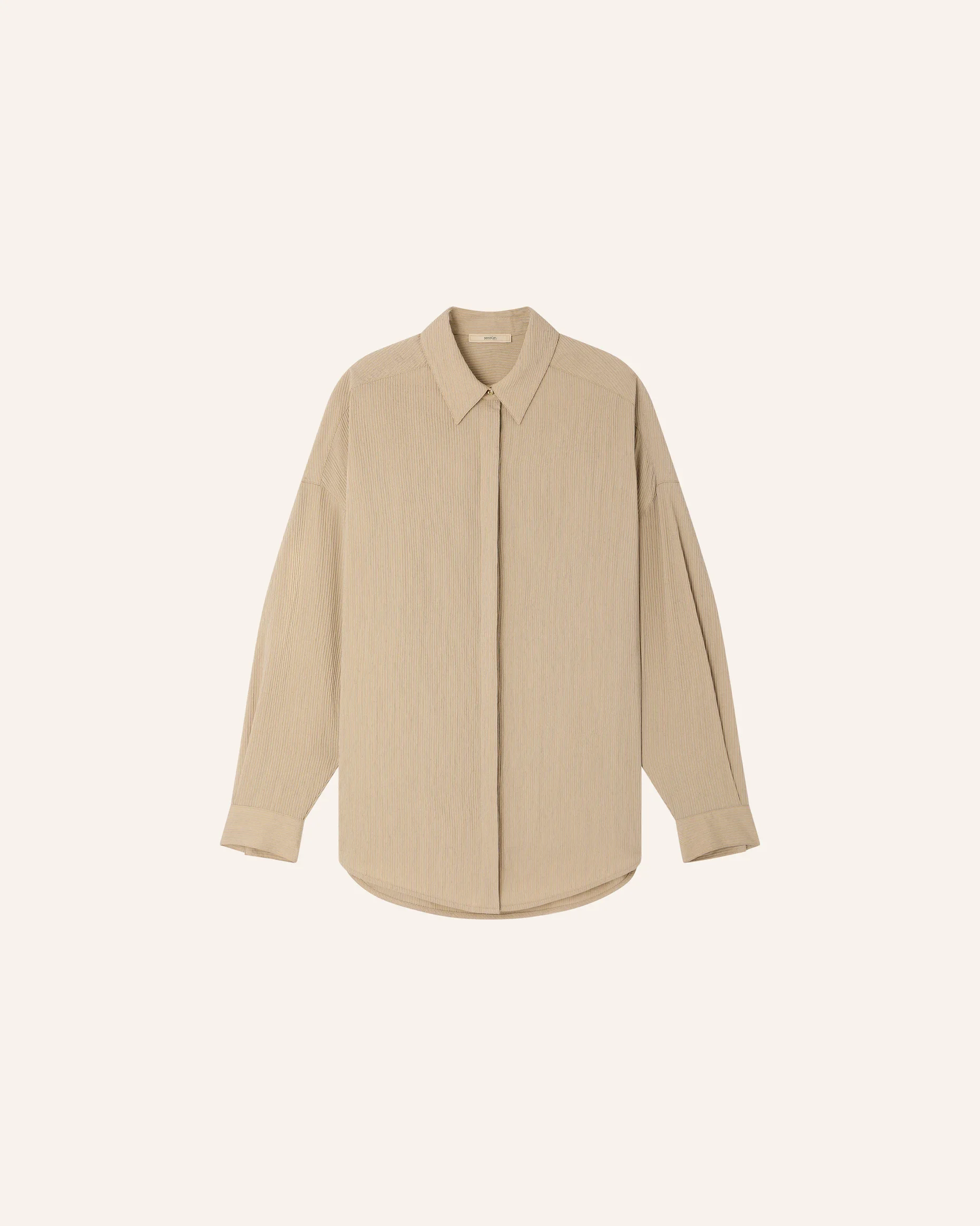 Chemise oversize femme beige à rayures – Sessùn | Twins