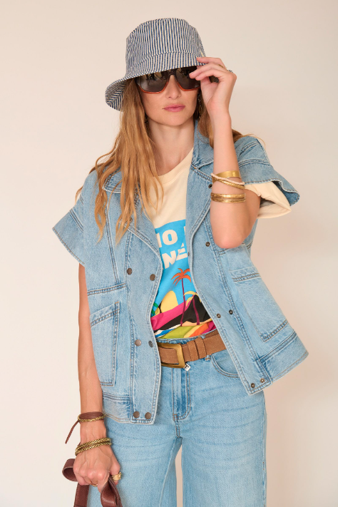 T-shirt TAJARIO écru imprimé MKT Studio | Twins Concept Store