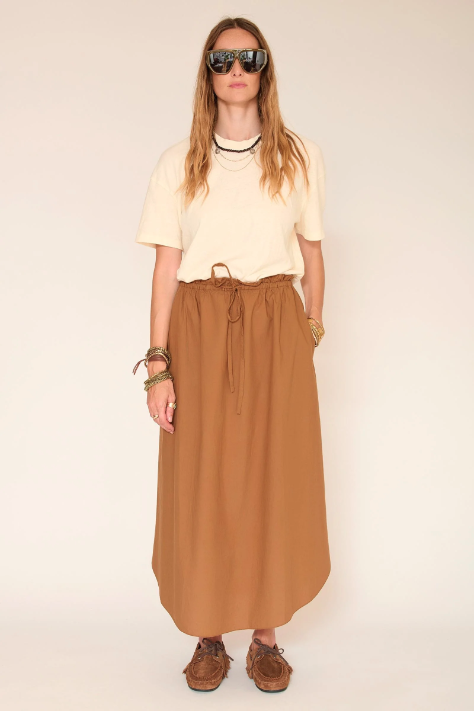 Jupe longue noisette fluide MKT Studio | Twins Concept Store