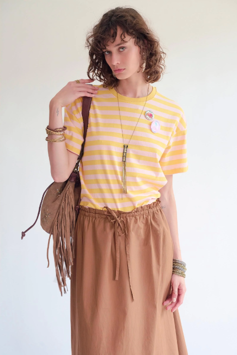 T-shirt TANITA rayé jaune écru MKT Studio | Twins Concept Store