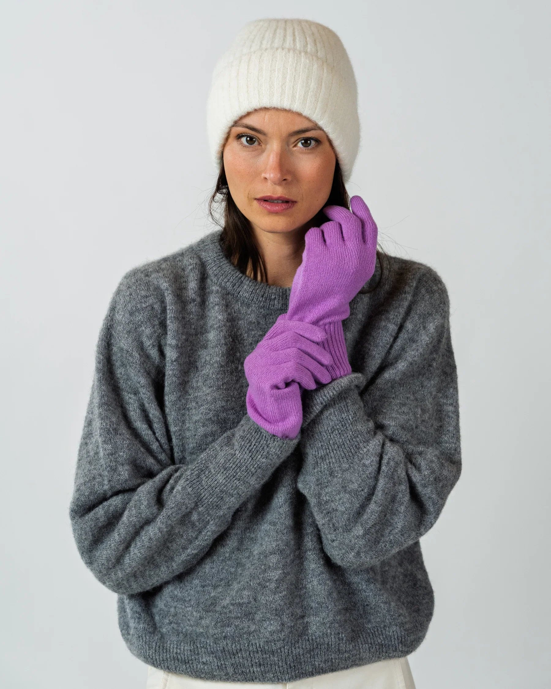 Pull Agathe Gris Femme Cézembre – Alpaga et Mérinos | Twins Paris
