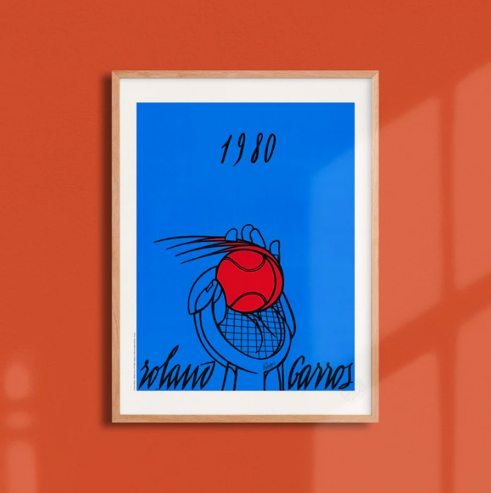 Affiche Roland-Garros 1980 Valerio Adami | Affiche Officielle | Twins Concept Store Paris