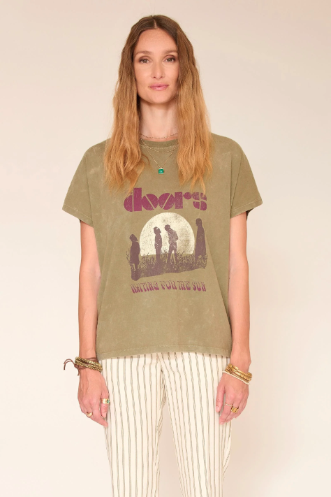 T-shirt TREMPY DOORS kaki imprimé MKT Studio | Twins Concept Store