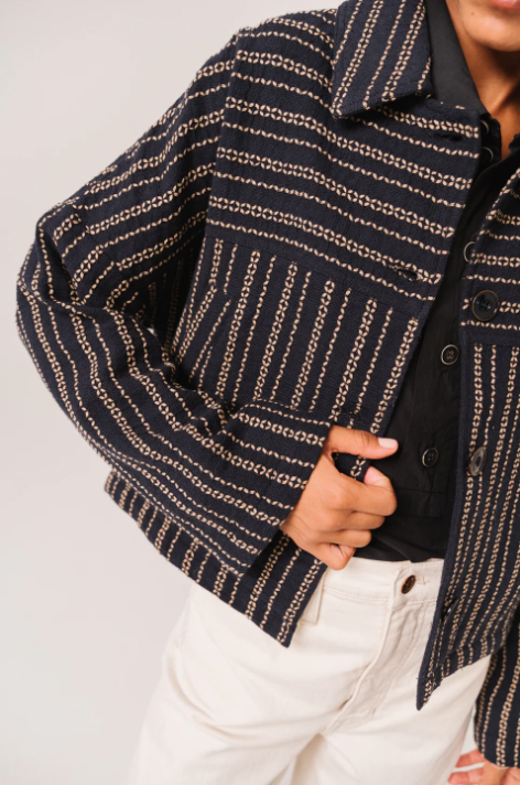 Surchemise courte ALIETTE GADJO bleu nuit | Sacrécoeur – Twins Concept Store