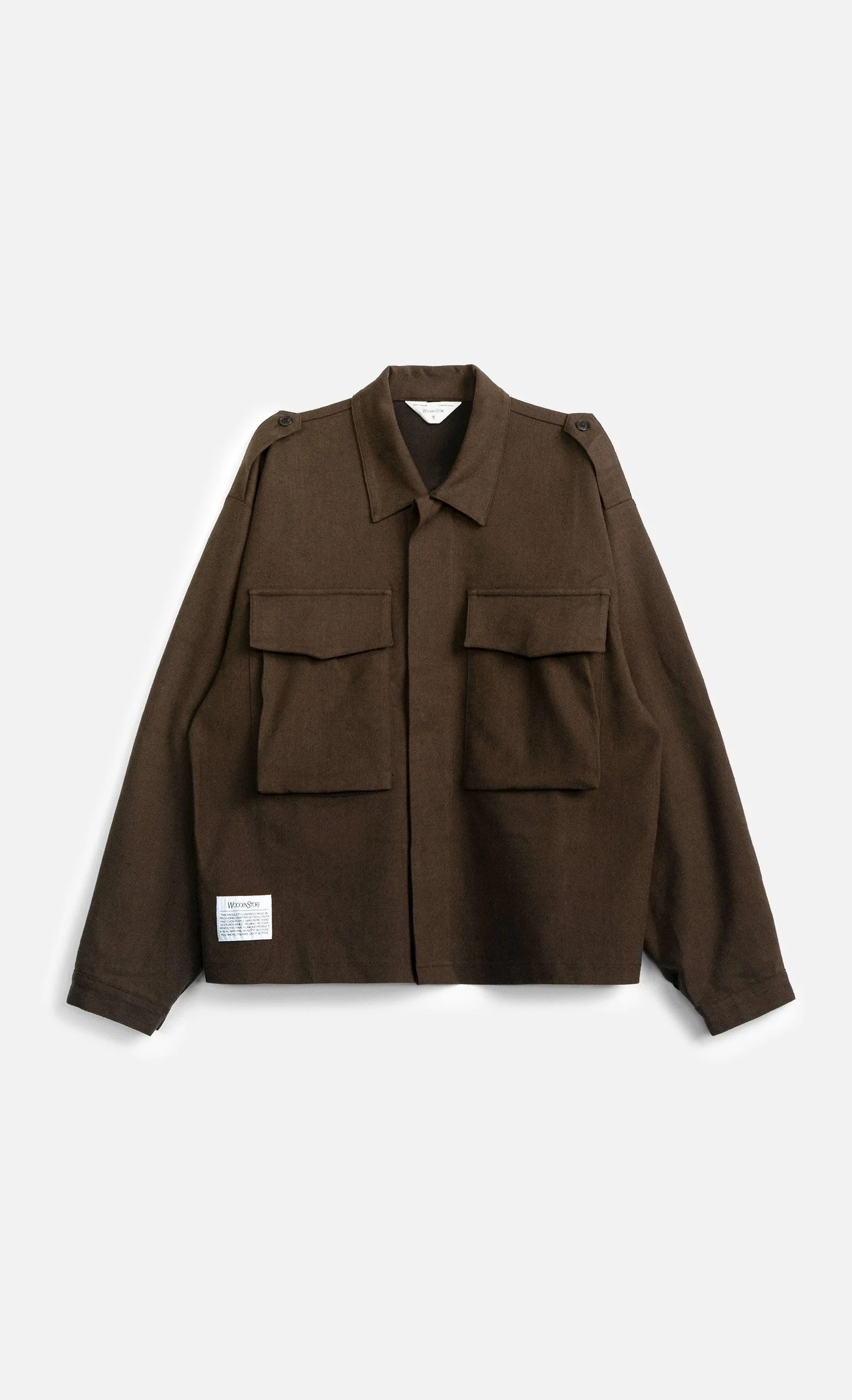 Surchemise MILITARY oversize marron – WOODEN | Twins
