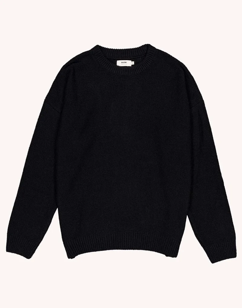 Pull BADEN OLOW homme noir à coupe ample en laine recyclée