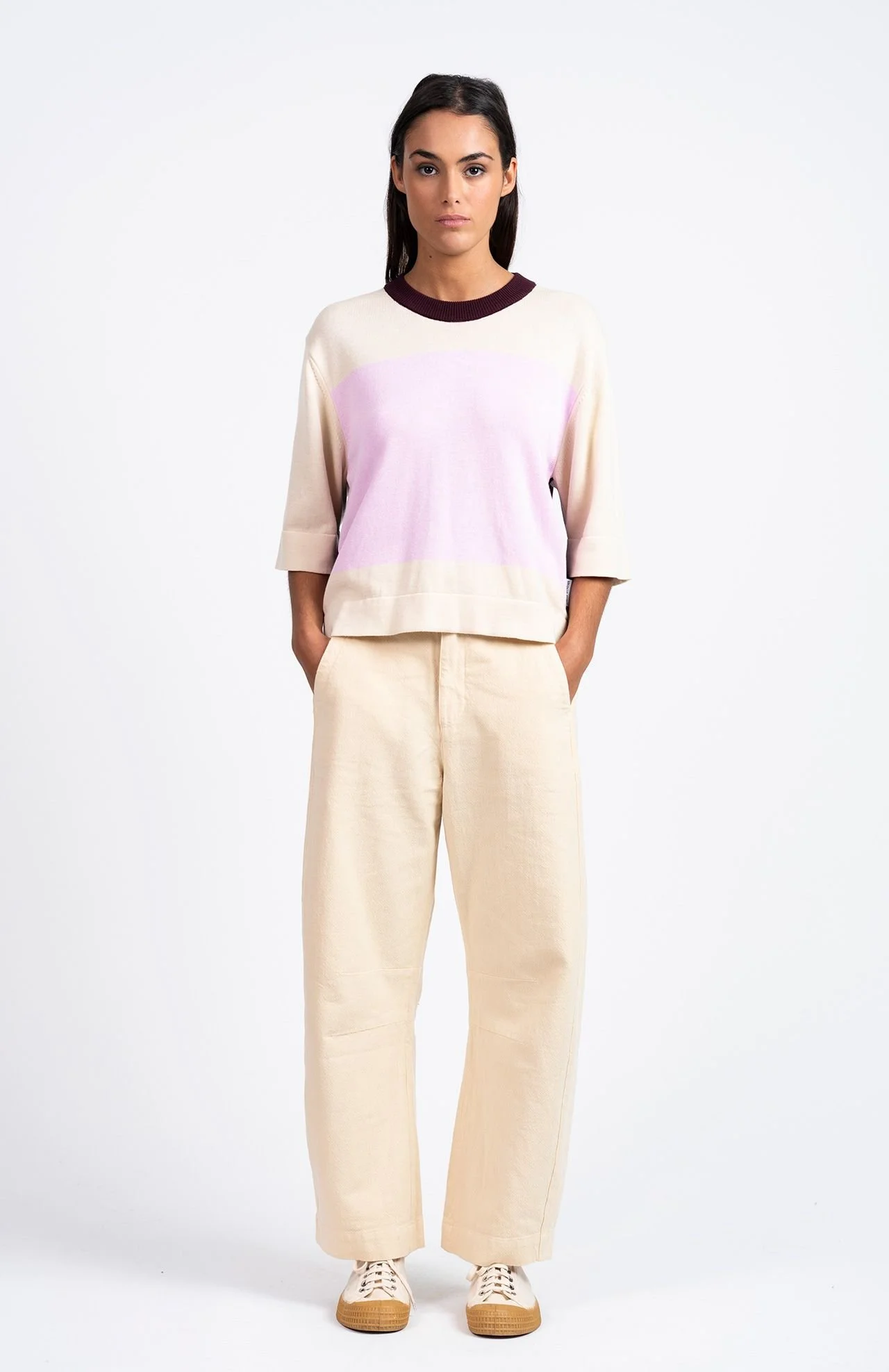 Pantalon TOME écru Loreak Mendian balloon fit | Twins Concept Store