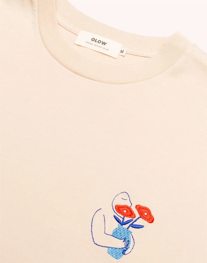 T-shirt STRONG homme crème en coton bio – OLOW | Twins