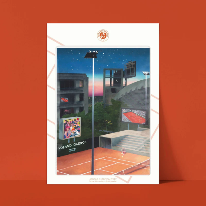Affiche Roland-Garros 2021 Jean Claracq | Affiche Officielle | Twins Concept Store Paris