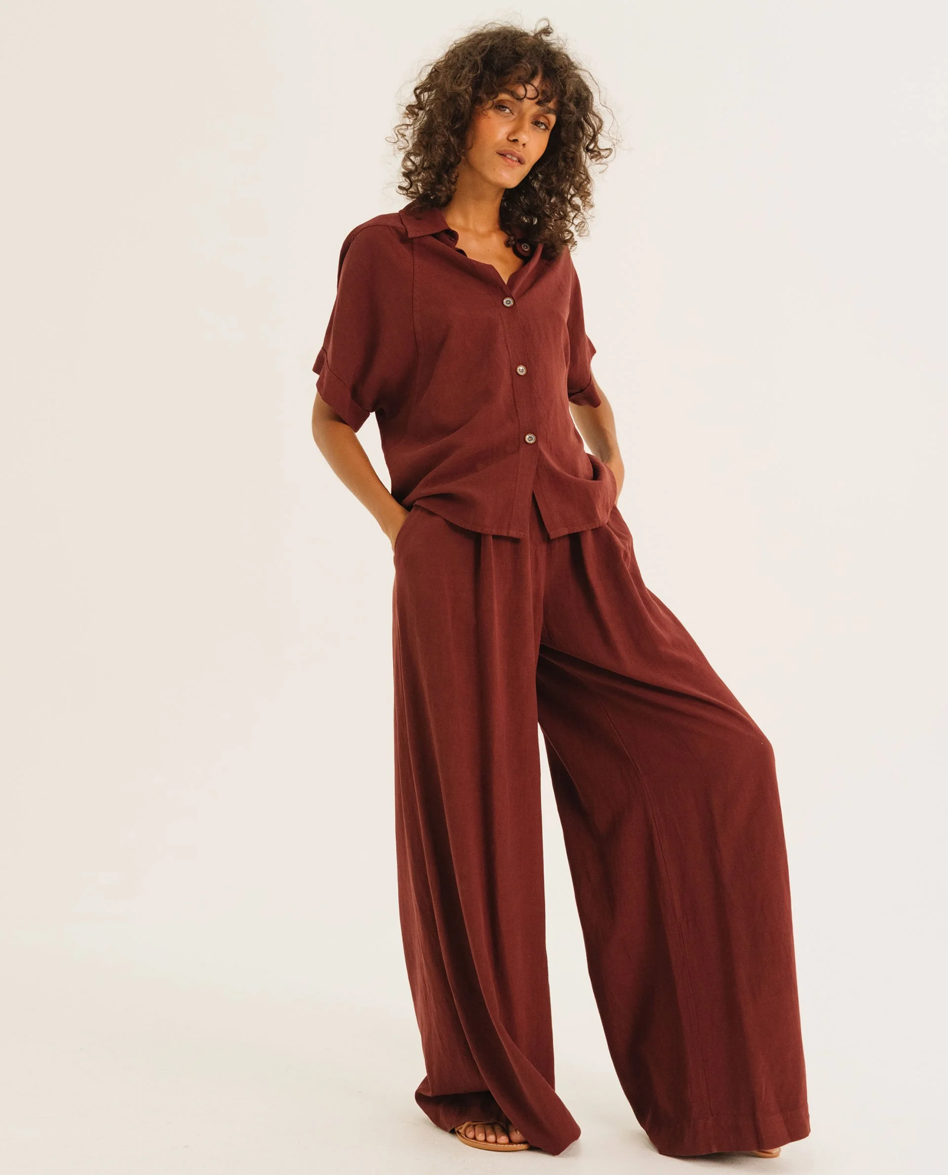 Chemise ELOA AMARANTE Tinsels lin viscose | Twins Concept Store