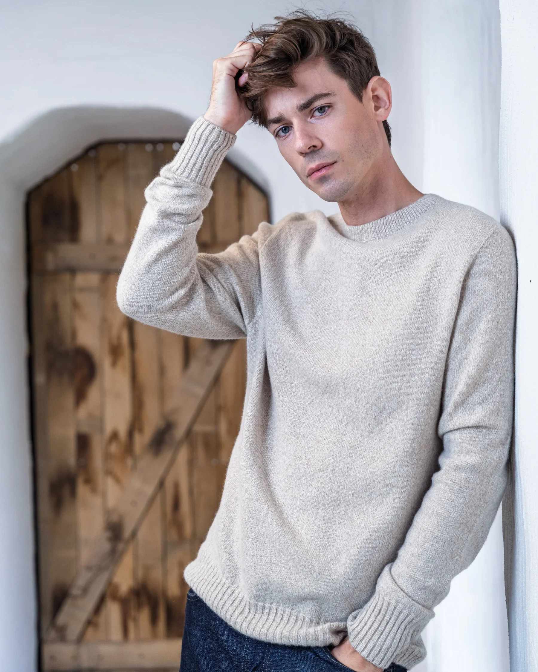 Pull Homme Gaspard Beige Chiné Cézembre – Mérinos et Cachemire | Twins Paris