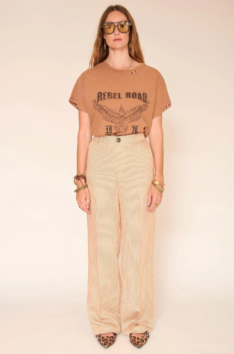 Pantalon PAVRI sand rayé MKT Studio | Twins Concept Store