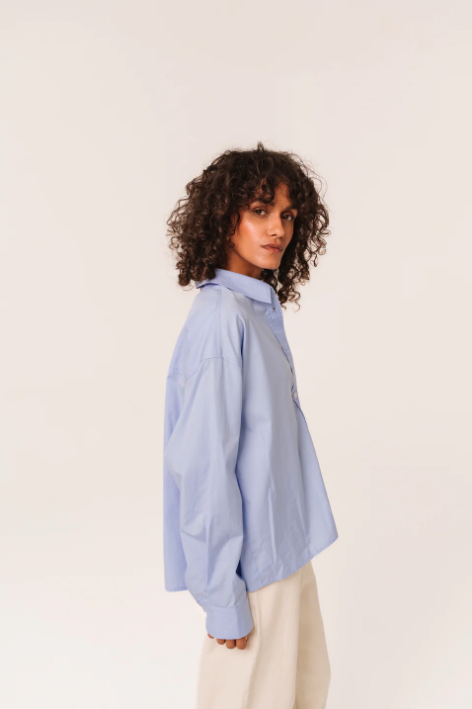 Chemise Andrea Blé Sacrécoeur – Chemise loose femme bleue | Twins Concept Store