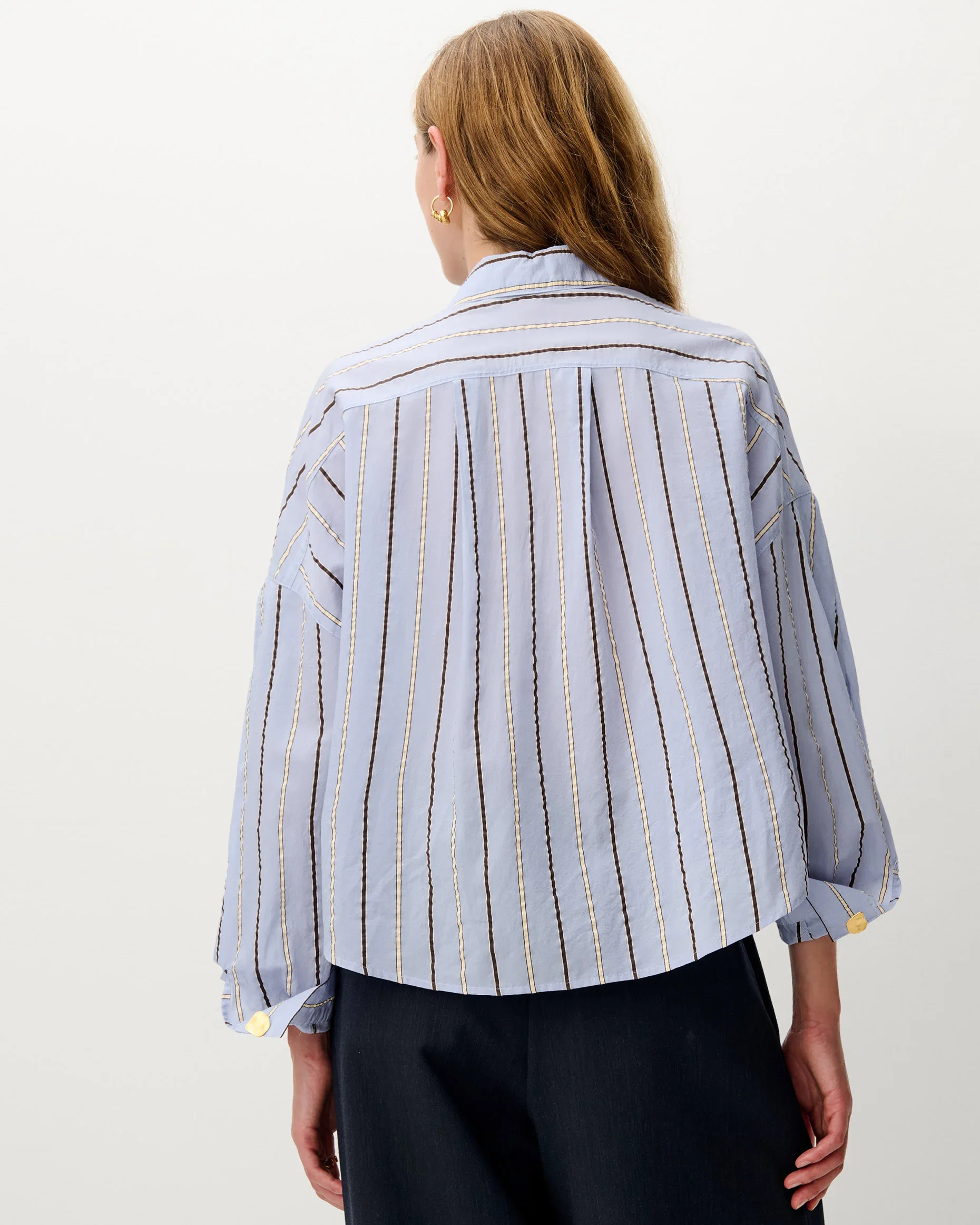 Chemise BALANCA femme bleu ciel à rayures – Sessùn | Twins