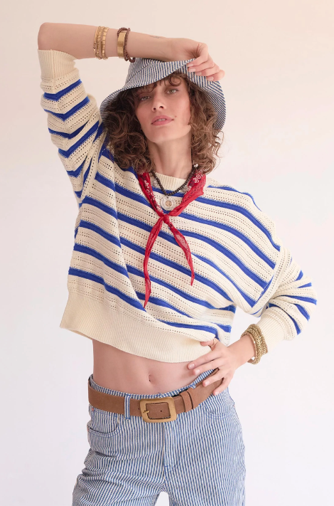 Pull KOMARIN natural rayé MKT Studio | Twins Concept Store