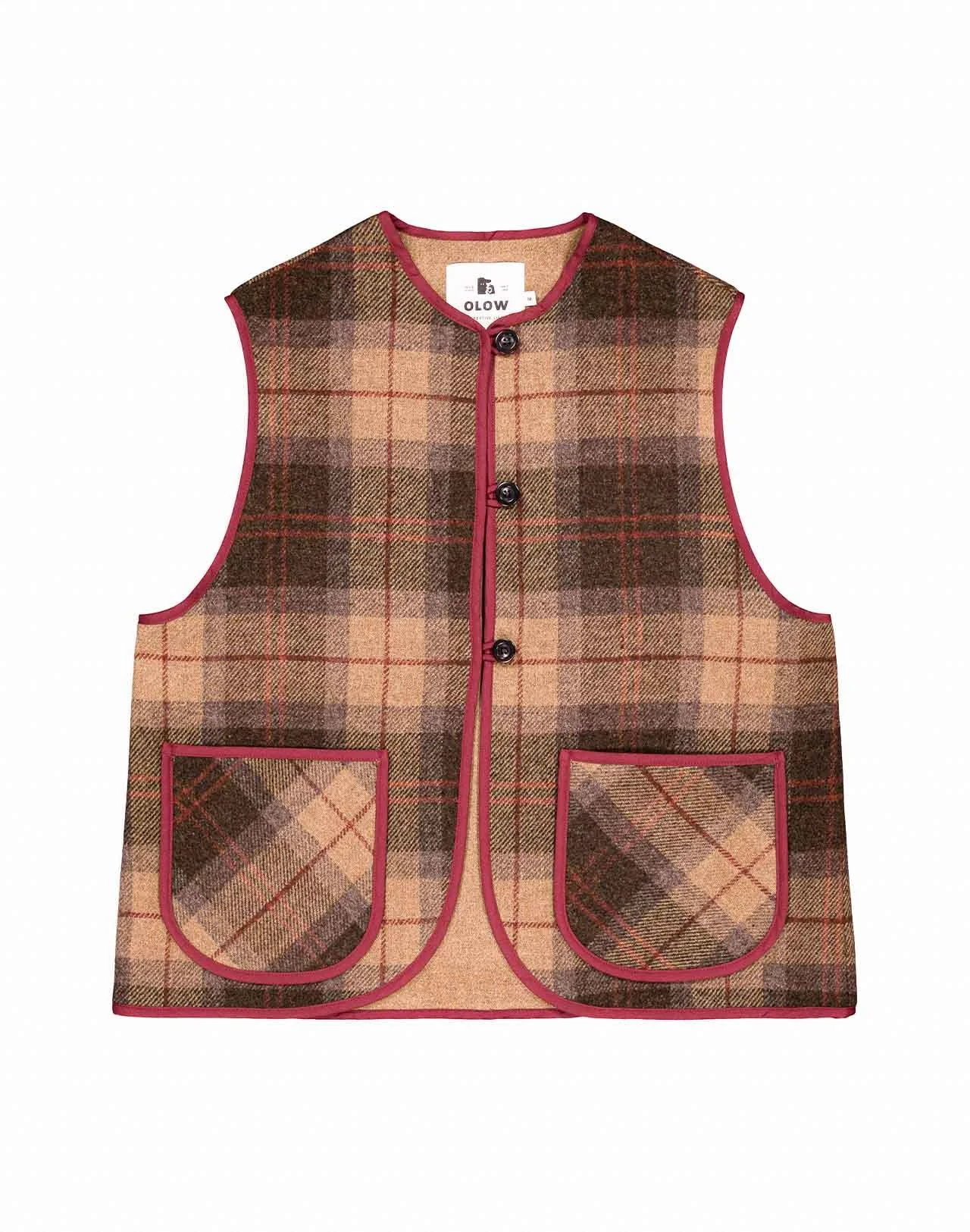 Veste sans manches SHEPERD tartan marron – OLOW