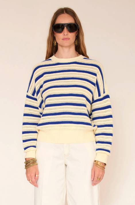 Pull KOMARIN natural rayé MKT Studio | Twins Concept Store