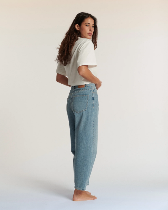 Jean JEMMA denim coupe ballon LABDIP taille haute | Twins Concept Store