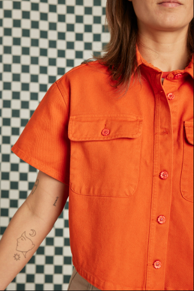 Chemise manches courtes - PELOUSE - Orange sanguine - GRAINE