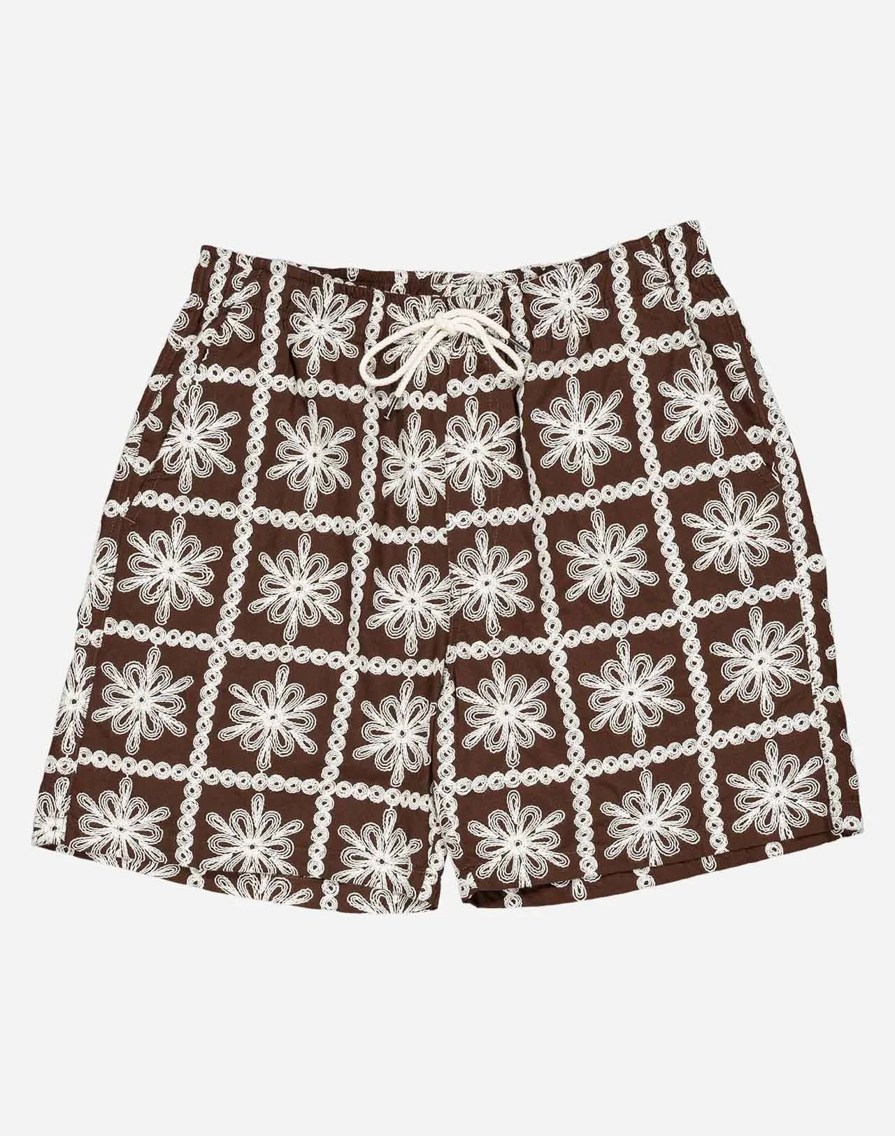 Short GUJO Khaju marron brodé OLOW | Twins Concept Store