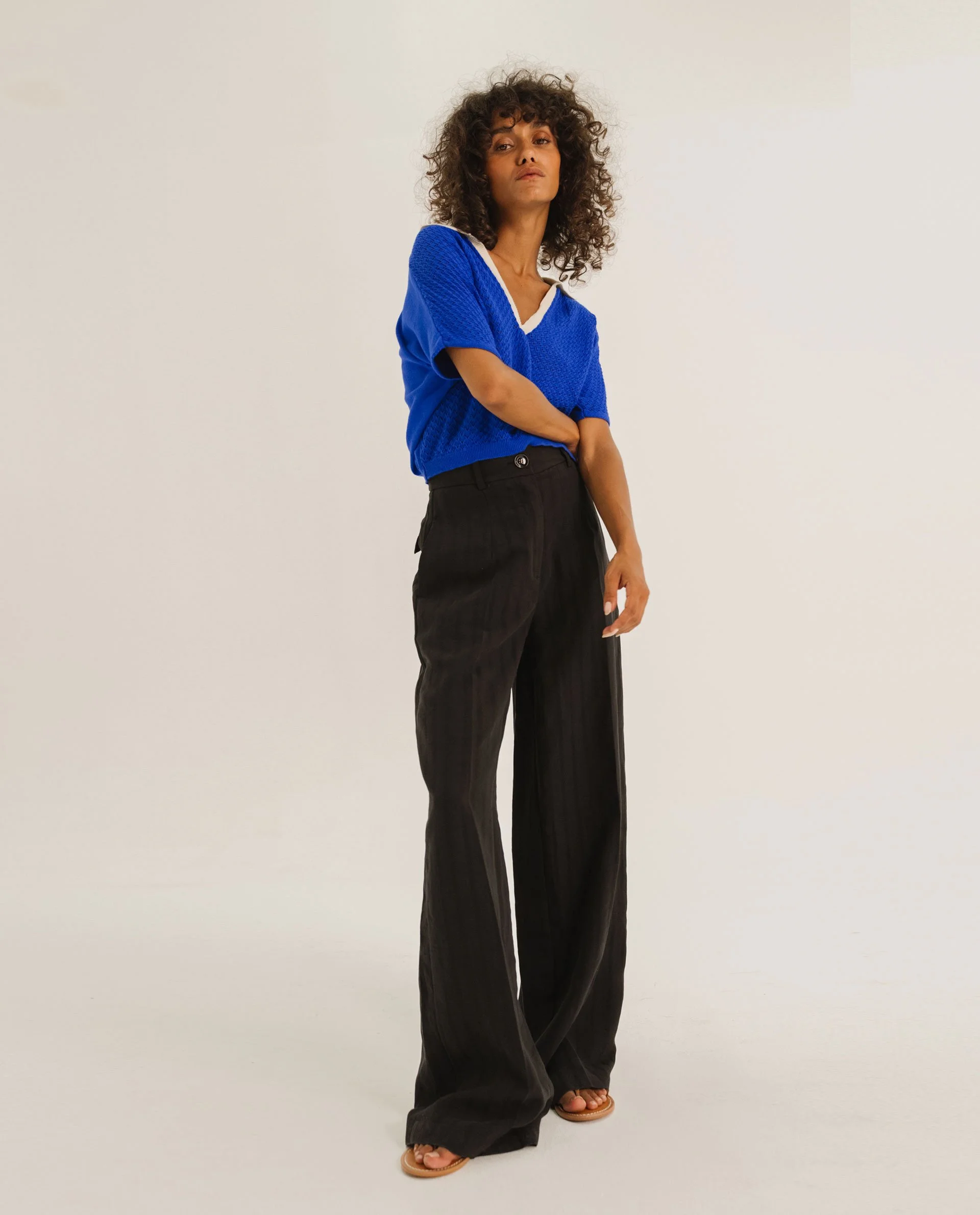 Polo Enzo Klein Tinsels – Polo en maille femme | Twins Concept Store