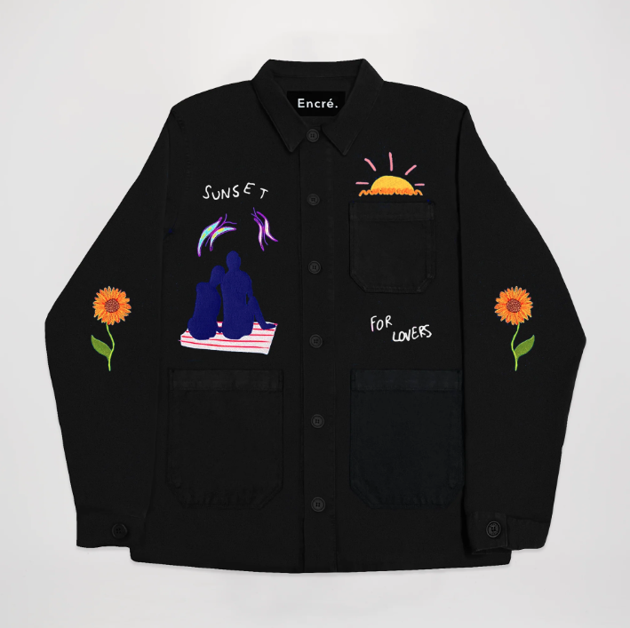 Veste worker denim noire Sunset For Lovers Encré Atelier | Twins Concept Store