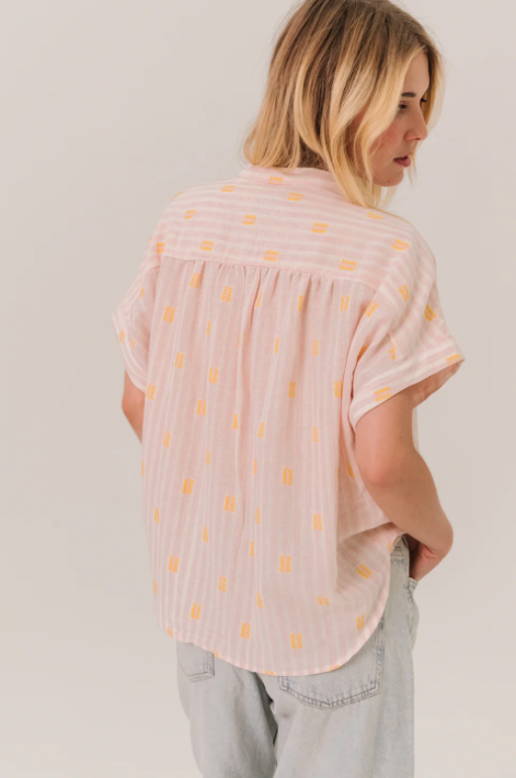 Top Louison Jerico Rose Sacrécoeur | Blouse Femme Fluide | Twins Concept Store Paris