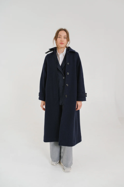 Manteau en laine MAYRI navy - Sacrécoeur