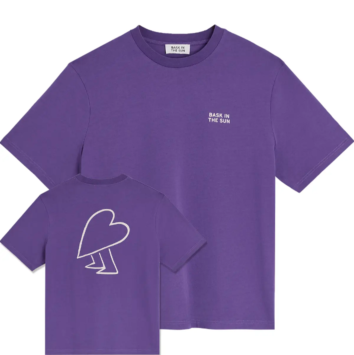 T-shirt HEART purple coton bio Bask in the Sun | Twins Concept Store