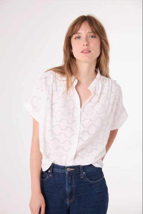 Chemise manches courtes - LOUIZON CARIOCA - blanc - Sacrécoeur
