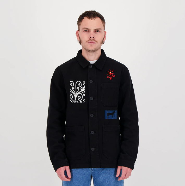 Veste de travail - GRAVURES - black - Encré Atelier