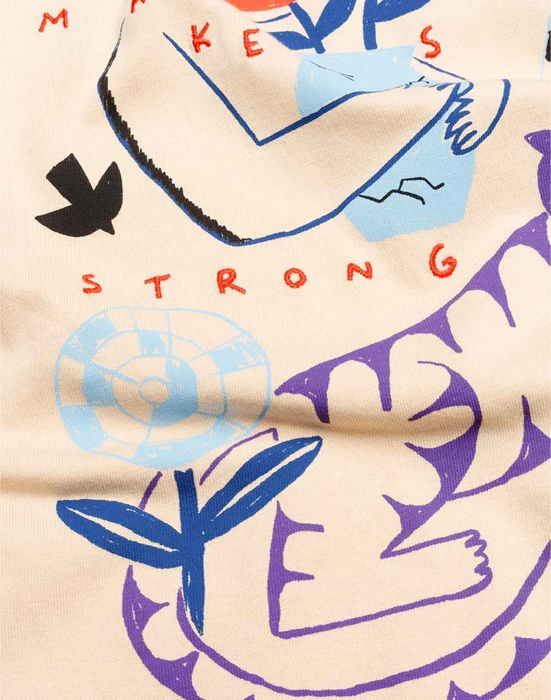 T-shirt STRONG homme crème en coton bio – OLOW | Twins