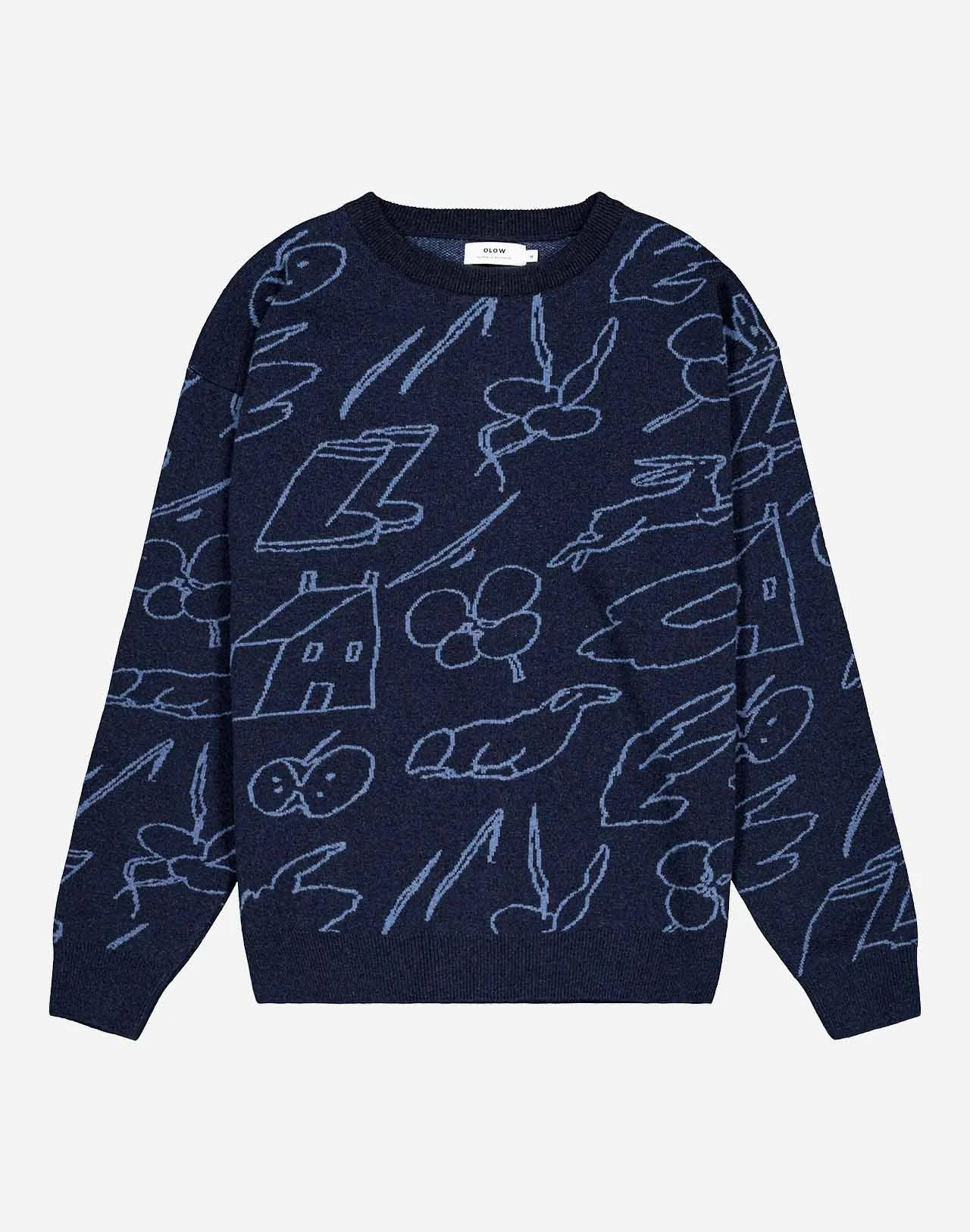 Pull AGON marine en laine – OLOW