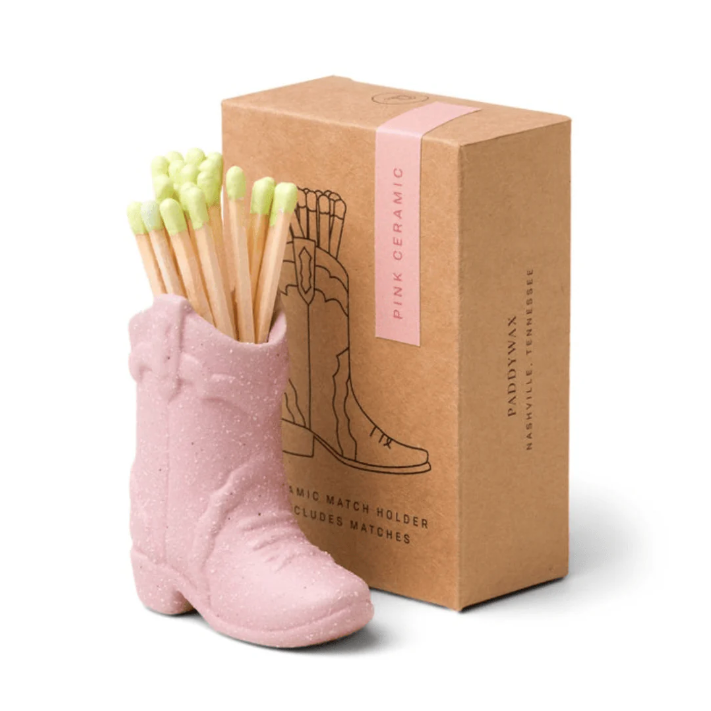 Pink Cowboy Boot Match Holder Paddywax | Twins Concept Store