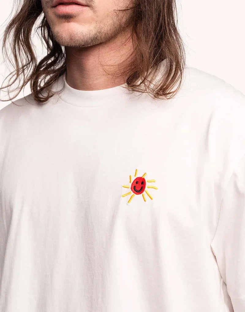T-shirt HAPPY FLOWER femme homme écru – OLOW | Twins