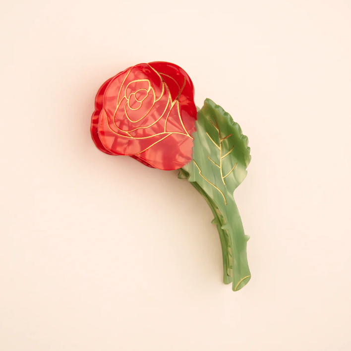 Pince à cheveux Rose rouge - Coucou Suzette