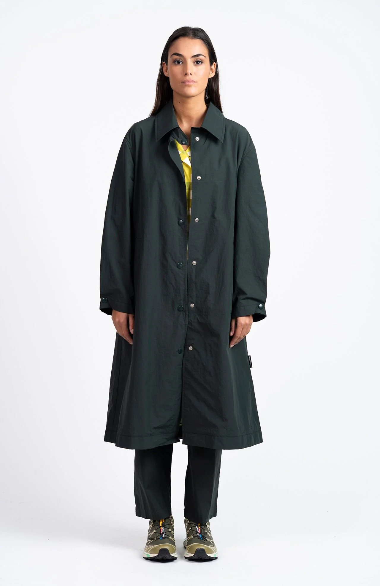 Trench long gabardine vert LOREAK MENDIAN | Twins Concept Store