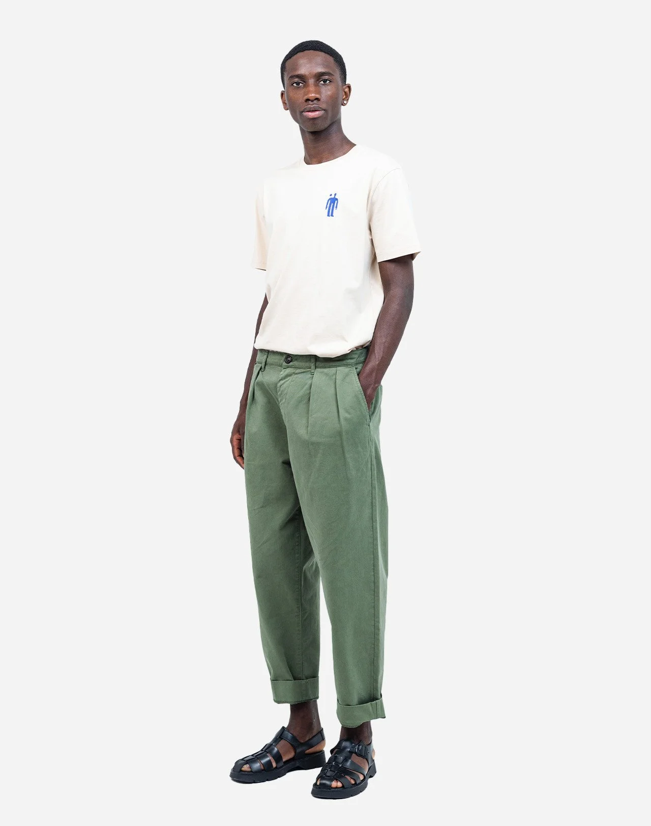 Pantalon Sembo OLOW olive – Sergé coton bio