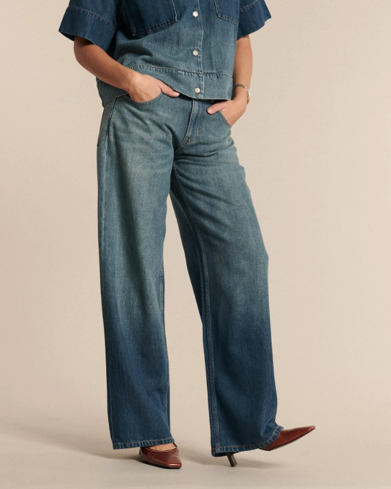 Jean RIVER Halo Sunfade Labdip – Jean Boyfriend Large Écoresponsable