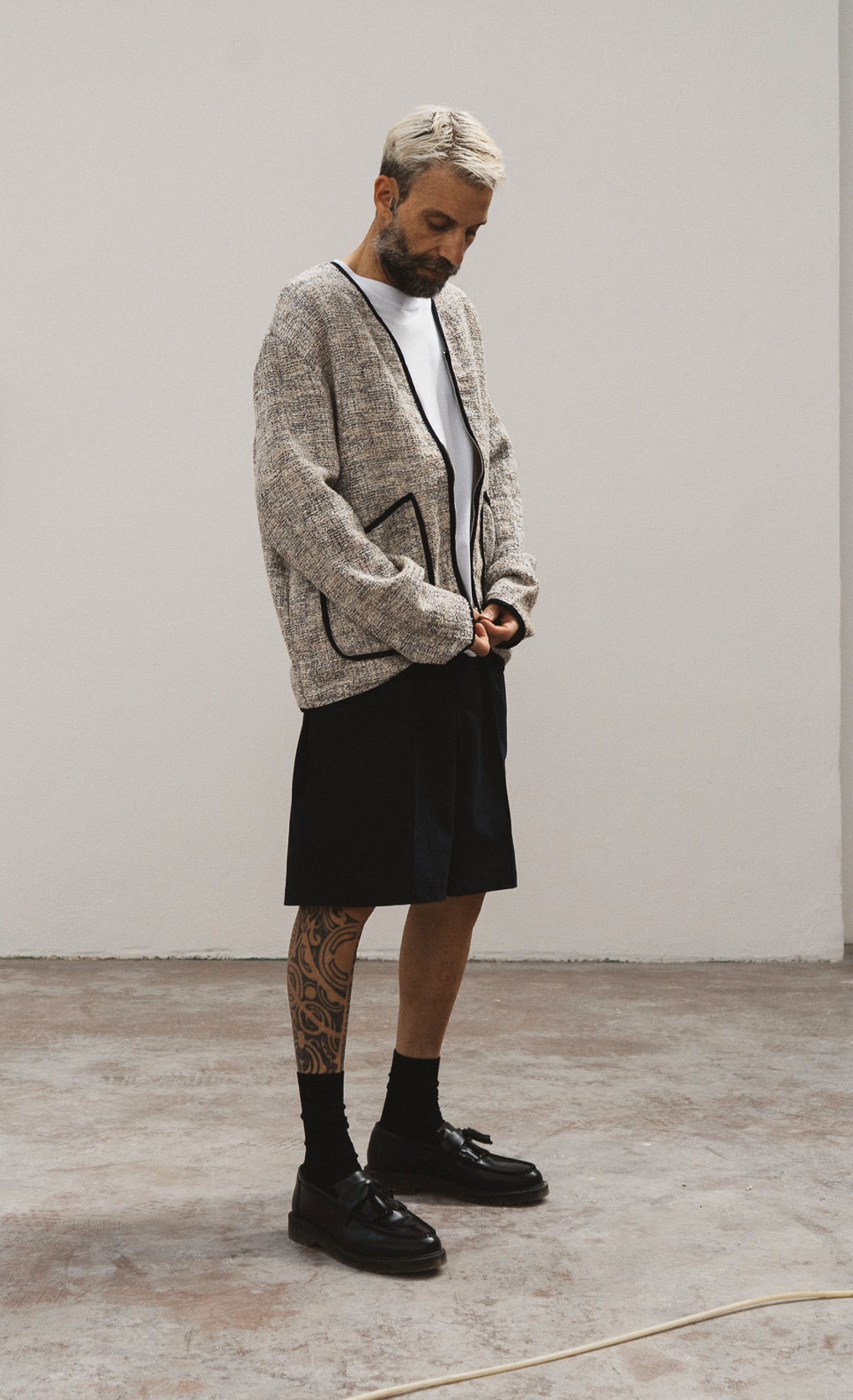 Bermuda SABLE navy WOODEN coton | Twins Concept Store