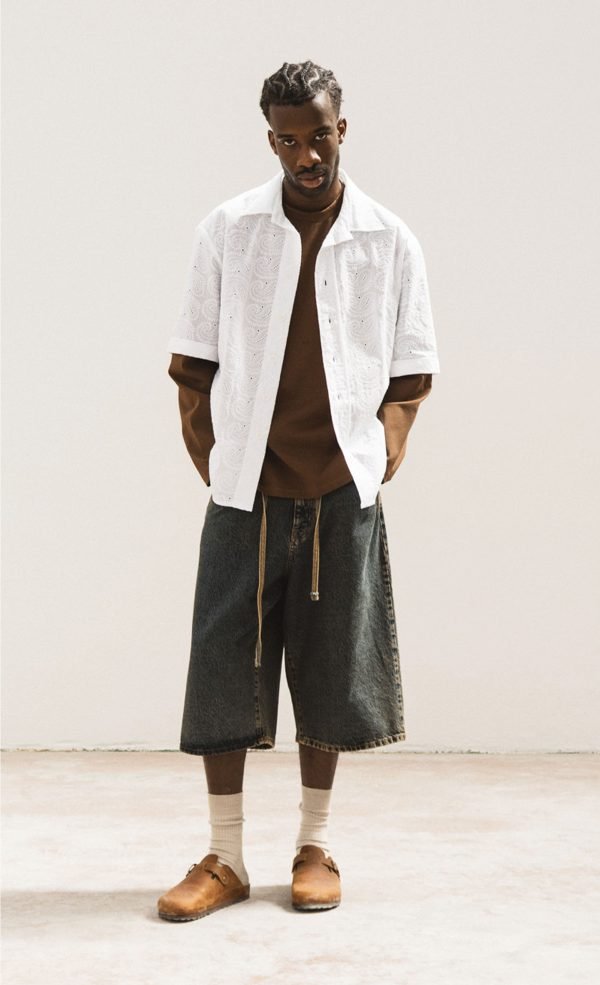 Chemise CARLOS RICAMI blanche brodée WOODEN | Twins Concept Store