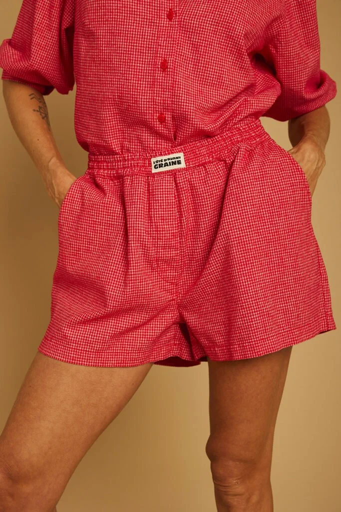 Short CHALEUR vichy rouge - GRAINE