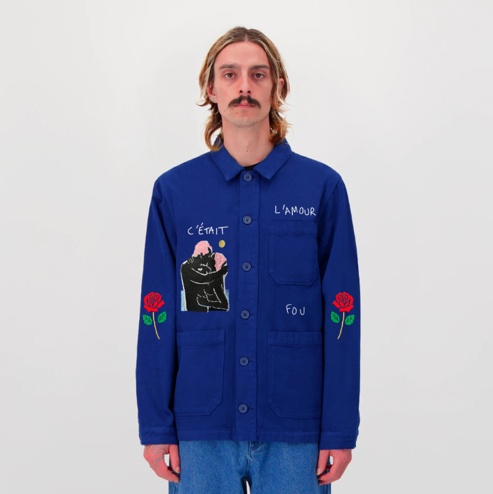 Veste worker bleu - C’était l’amour fou - Encré Atelier