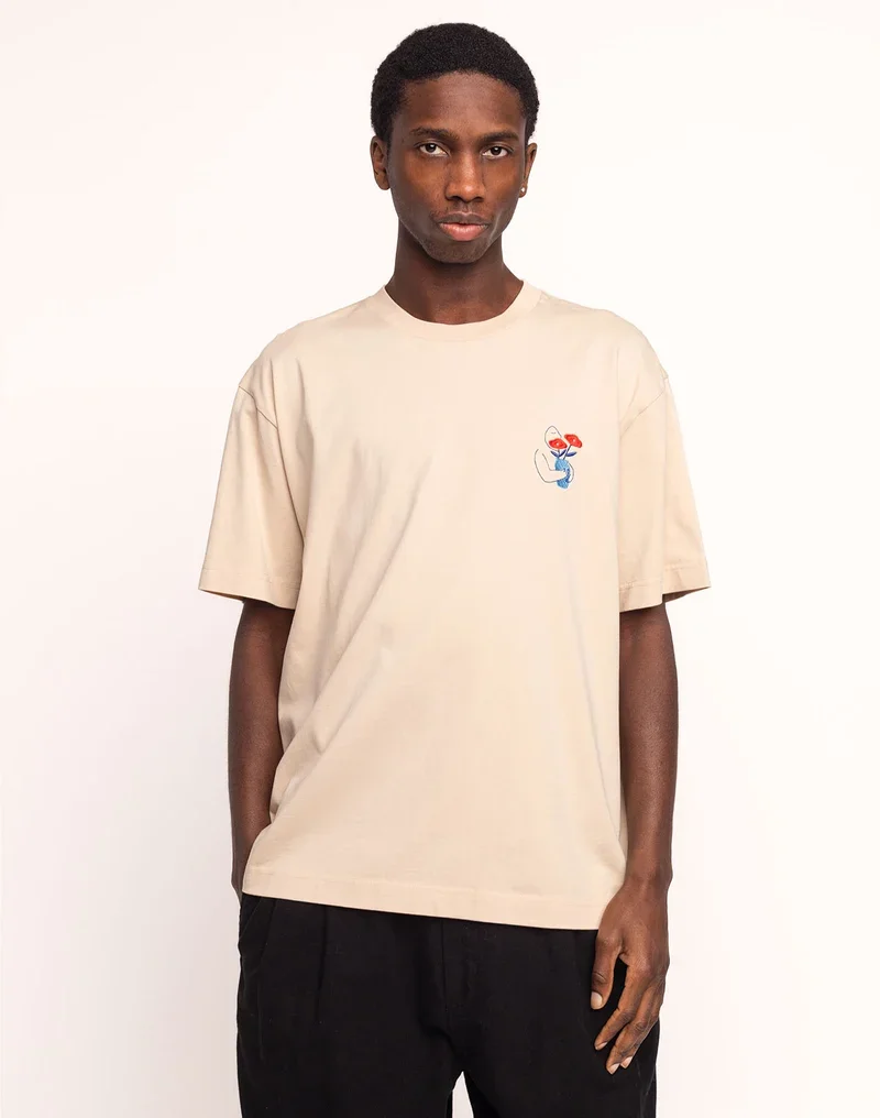 T-shirt STRONG homme crème en coton bio – OLOW | Twins