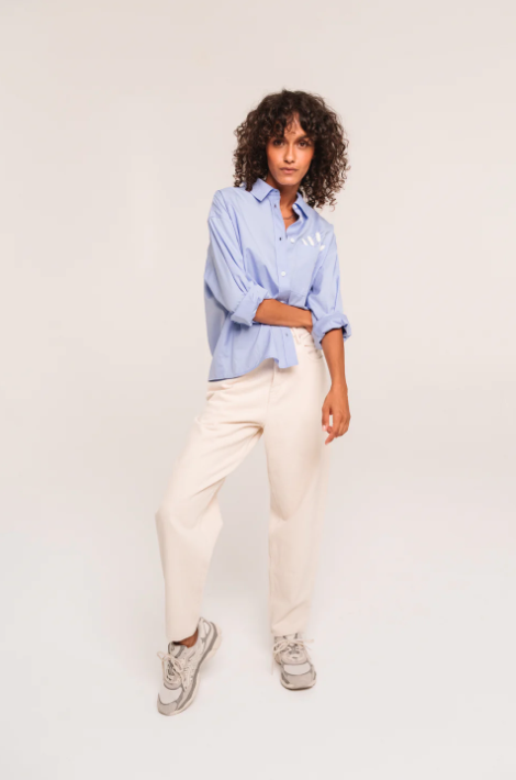Chemise Andrea Blé Sacrécoeur – Chemise loose femme bleue | Twins Concept Store